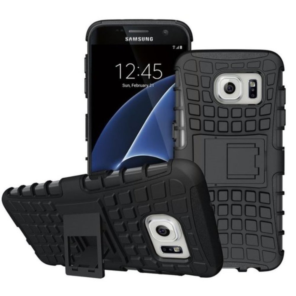 NEW SAMSUNG GALAXY S7 EDGE DUAL CASE STAND FREE HEADPHONES